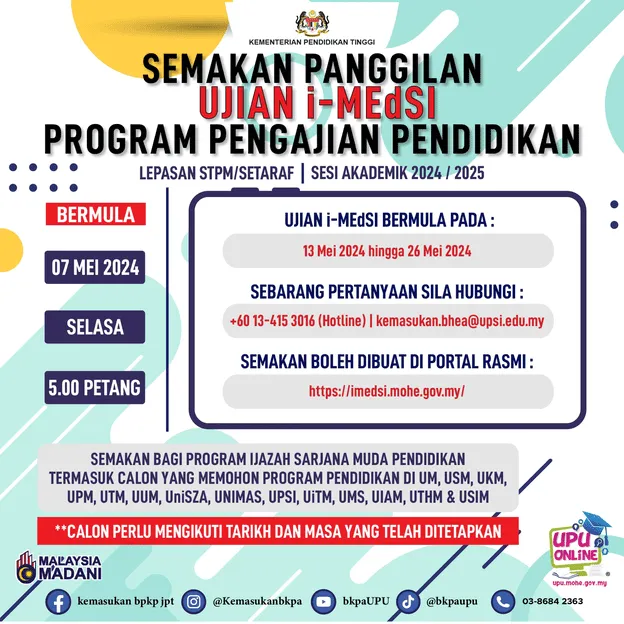Semakan Panggilan Ujian Medsi UPU