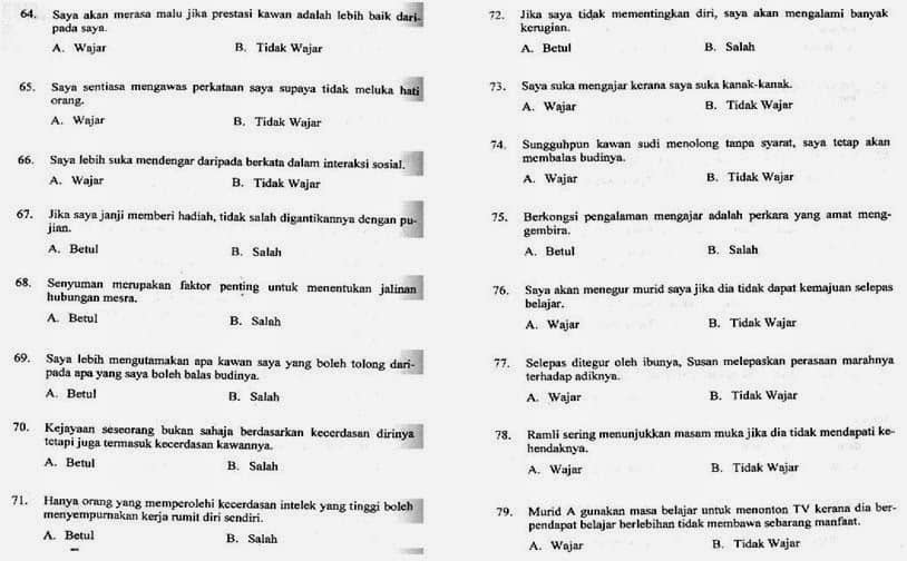 Contoh Soalan Ujian Medsi (Malaysian Educators Selection 
