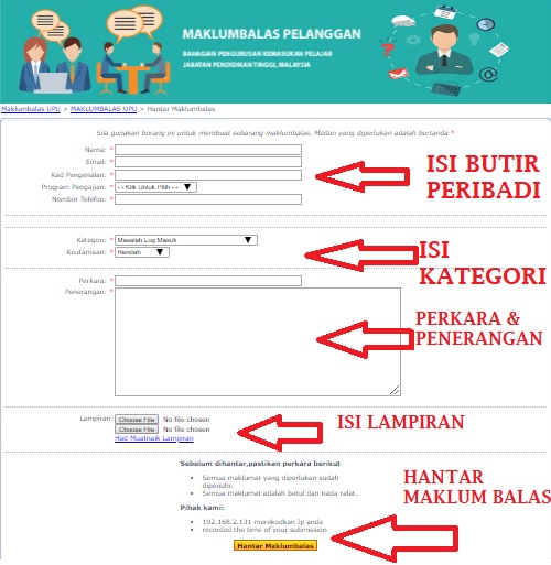 LANGKAH HANTAR MAKLUM BALAS UPU