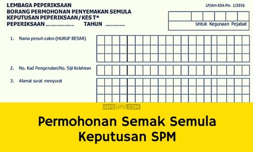 Permohonan Semak Semula Keputusan Spm Info Upu