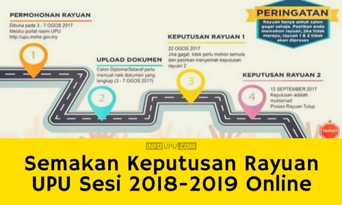 Semakan Keputusan Rayuan UPU 2019 Online Lepasan SPM/ STPM