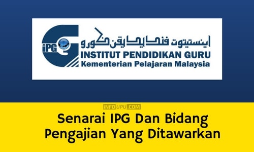 Senarai Ipg Dan Bidang Pengajian Yang Ditawarkan Ipgm