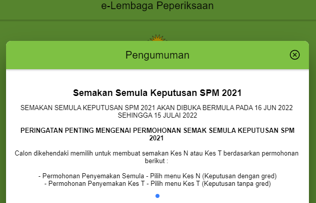 makluman semak semula spm