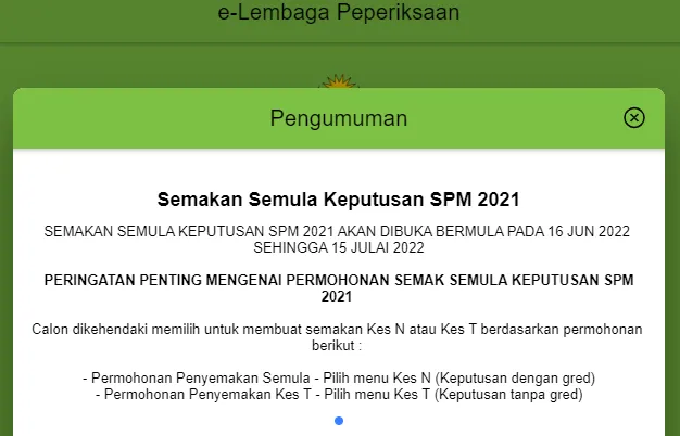 makluman semak semula spm