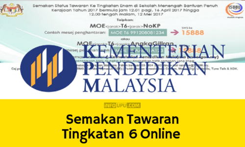 Semakan Tawaran Tingkatan 6 2021 Online Sms Info Upu