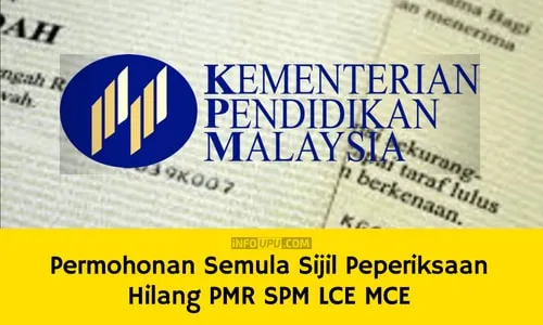 cara mohon Sijil Peperiksaan Hilang PMR SPM LCE MCE yang baru Permohonan Semula Sijil Peperiksaan Hilang PMR SPM LCE MCE