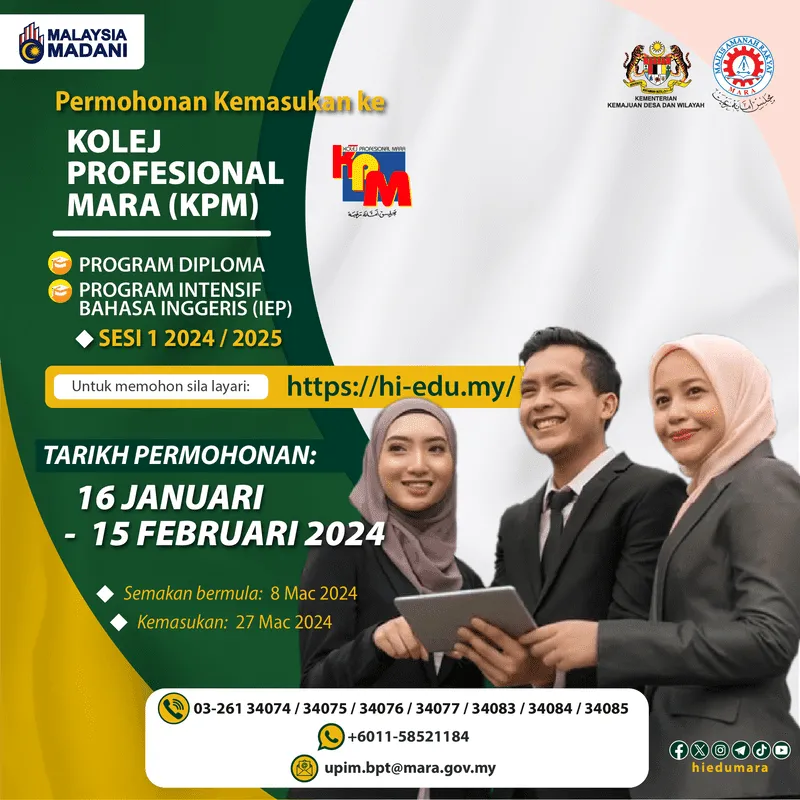 Permohonan Kolej Profesional MARA sesi Mac