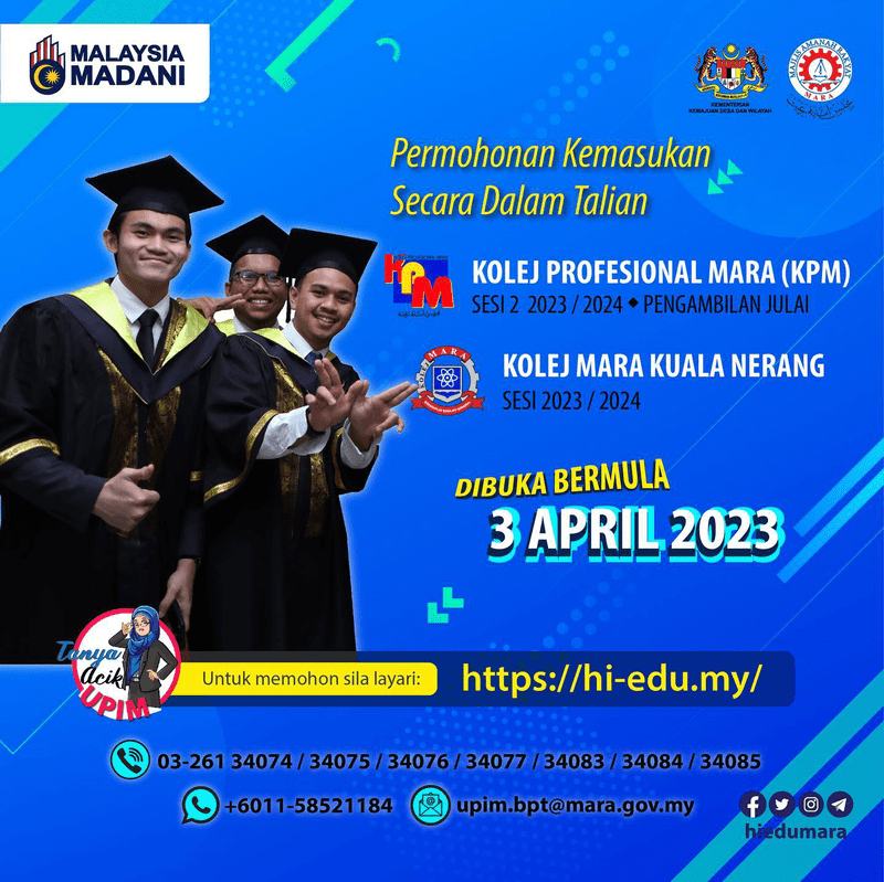 Permohonan Kolej Profesional MARA 2024 Online (KPM) Dan Semakan