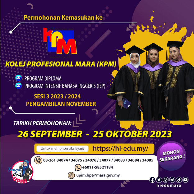 Permohonan Kolej Profesional MARA 2024 Online (KPM) Dan Semakan