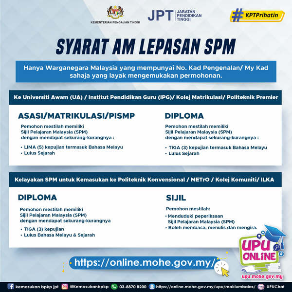 Syarat Am Upu Program Lepasan Spm Stpm Setaraf Info Upu