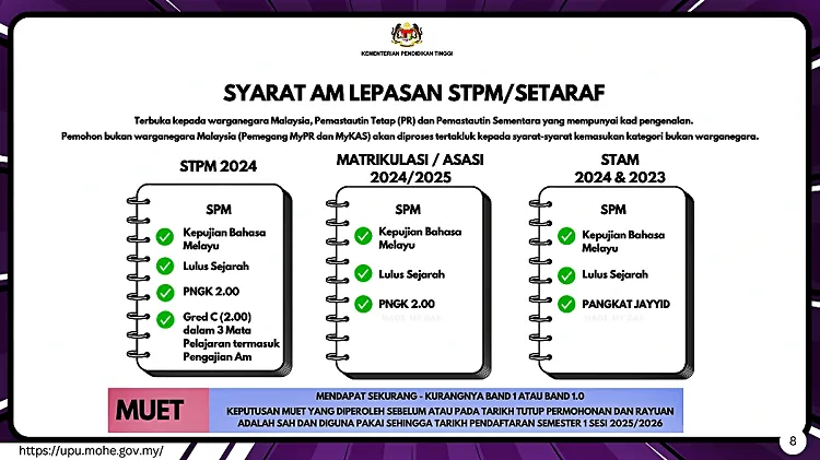 syarat am lepasan stpm upu