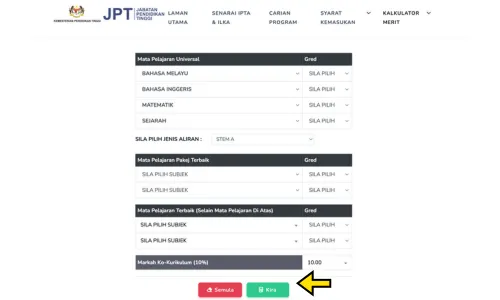 Kalkulator Merit UPU