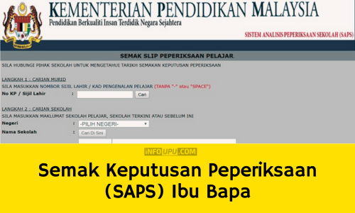 SAPS Ibu Bapa Sistem Analisis Peperiksaan Sekolah