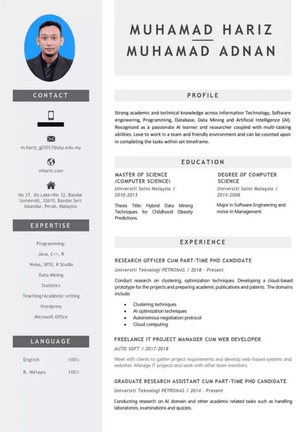 cv terbaik