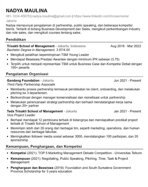 cara buat cv