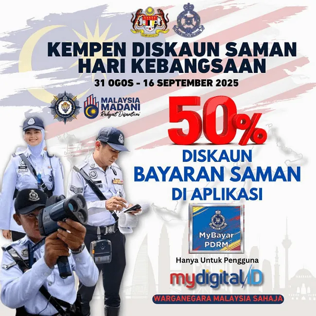 diskaun saman polis ogos