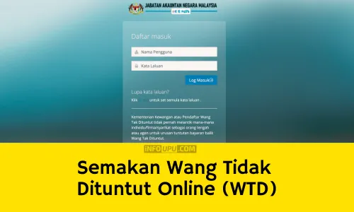 eGUMIS Semakan Wang Tidak Dituntut Secara Online WTD Kaunter JANM