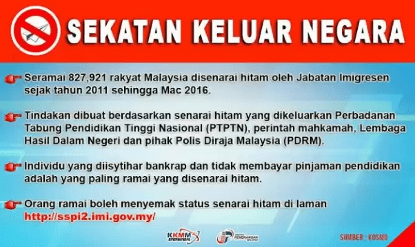 sekatan keluar negara