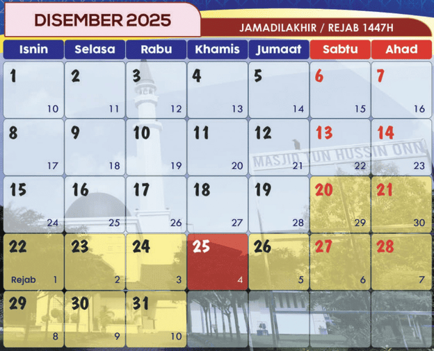 kalendar islam disember