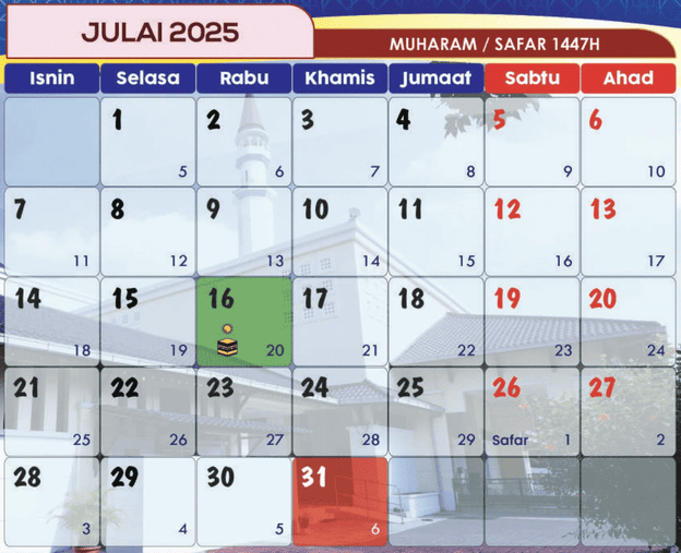 kalendar islam julai