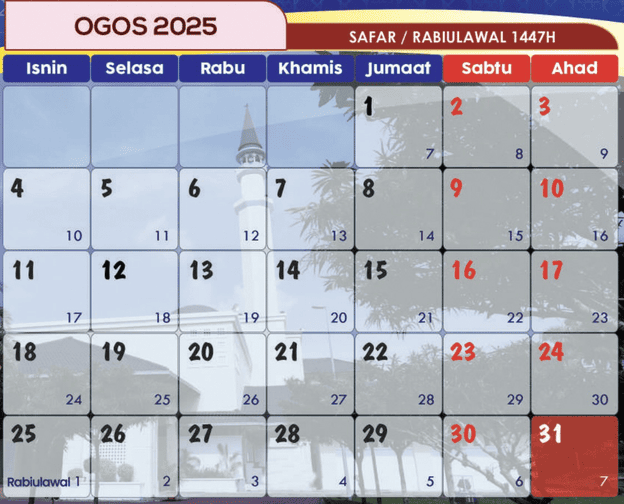 kalendar islam ogos