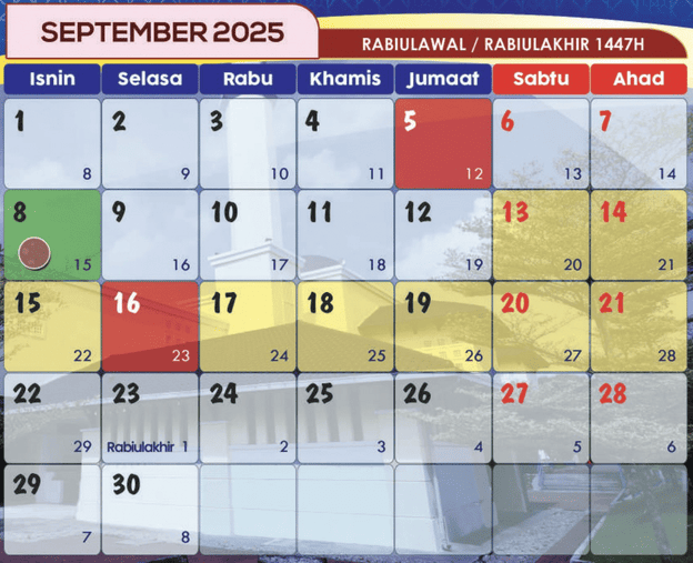 kalendar islam september